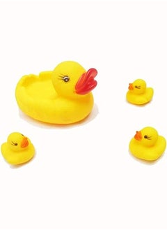 4pcs/set Mother and Baby Yellow Rubber Bath Ducks for Child ,Rubber Duck Bath Toy Baby Shower