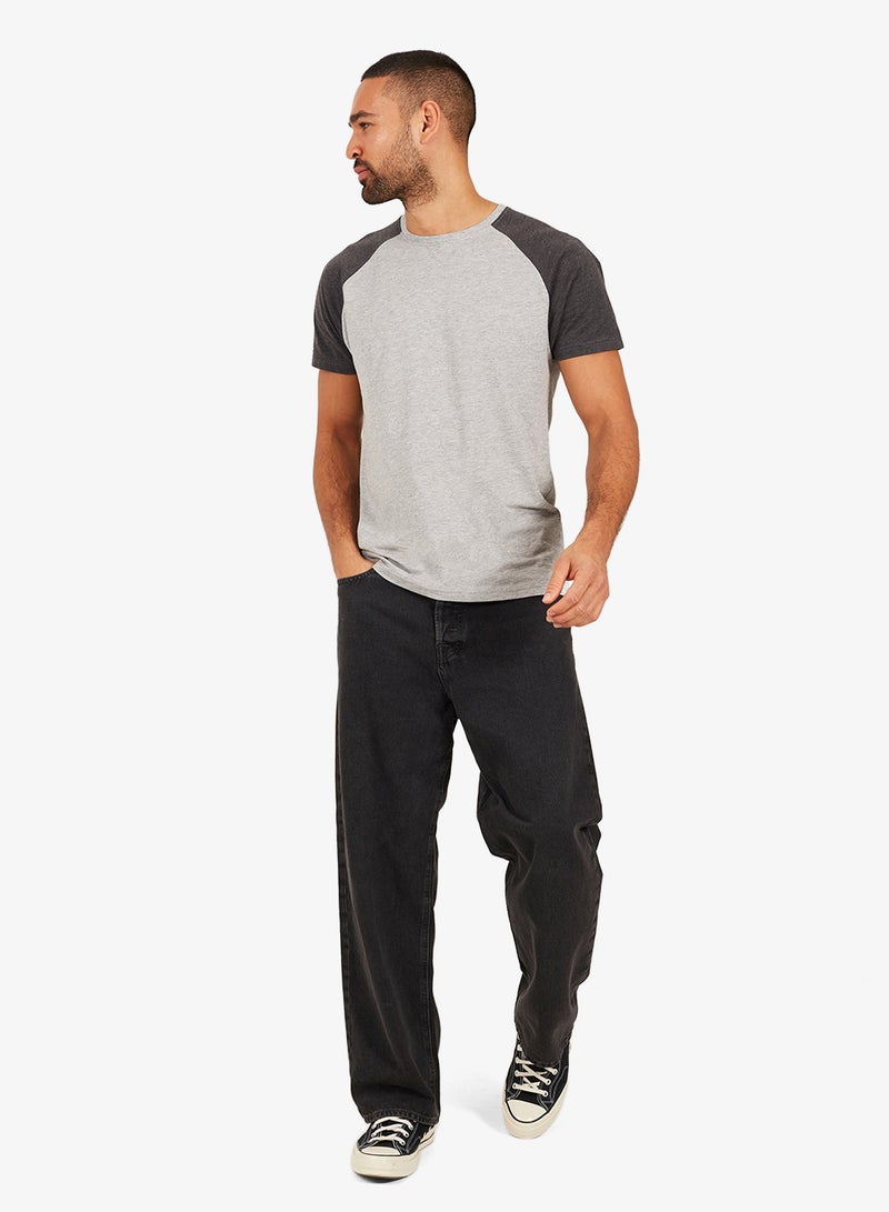 BRAVE SOUL MENS CREW NECK TSHIRT WITH CONTRAST - Image 1