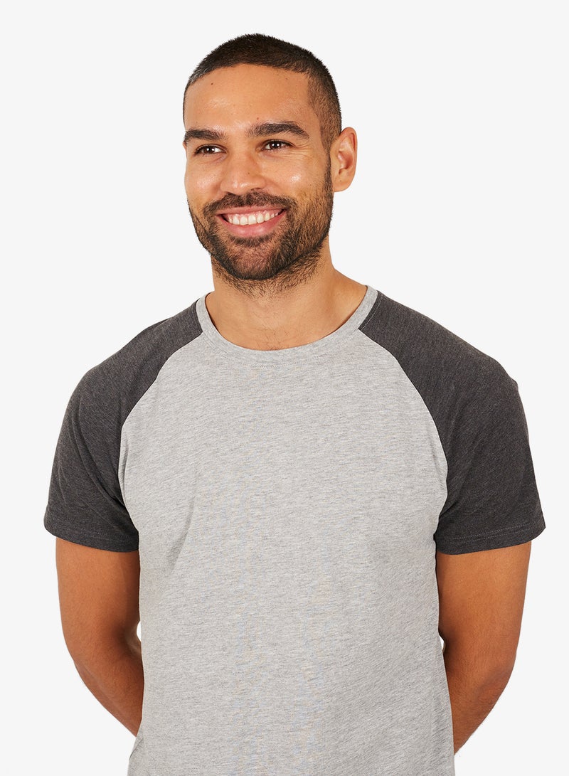 BRAVE SOUL MENS CREW NECK TSHIRT WITH CONTRAST - Image 2