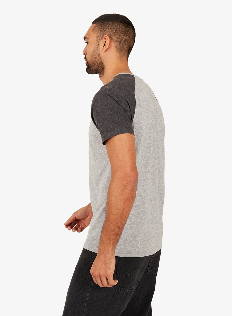 BRAVE SOUL MENS CREW NECK TSHIRT WITH CONTRAST - Image 4