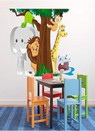 Decorative kids room sticker - Animals in the jungles playing with cache cache (60x80cm) - pzsku/Z1FEF2AE3E944AEFF4851Z/45/_/1724097815/0afe534c-633a-42f8-8616-b64eadbe2997