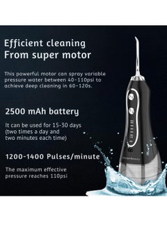 KinseiBeauty Cordless Water Flosser 300ml Tank Electric Dental Oral Irrigator Teeth Cleaner for Teeth Cleaning 5 Modes Dental Oral Irrigator Portable and Rechargeable IPX7 Waterproof Water Flossing  - Image 4
