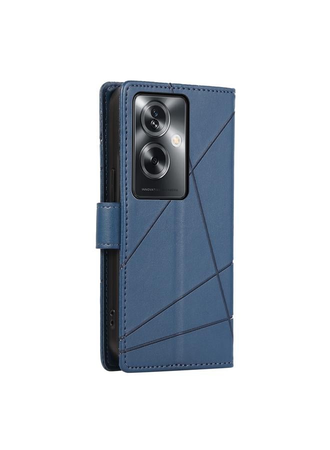 S-TOP Case For OPPO A2 PU Genuine Leather Texture Embossed Line Phone Case - Image 3