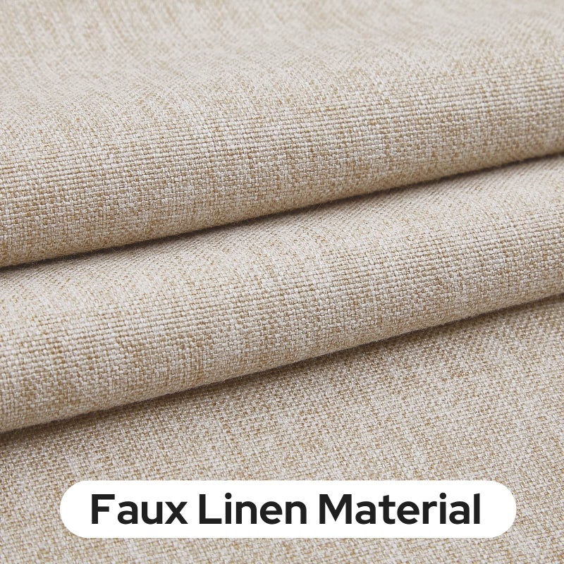 HOMEIDEAS Natural Blackout Linen French Door Curtains, Privacy Door Window Curtains, Modern Farmhouse Window Covering for Bedroom Decor, W26 x L40 Inch, 1 Panel - Image 2