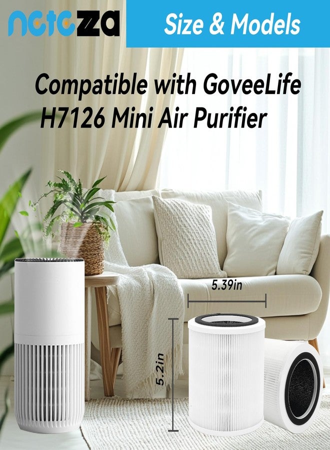 Netezza 2 Pack H7126 Replacement Filter Compatible with Govee H7126 Mini Air Purifier,3-in-1 True Air Filter,Replace Part #H7126-RF - Image 2