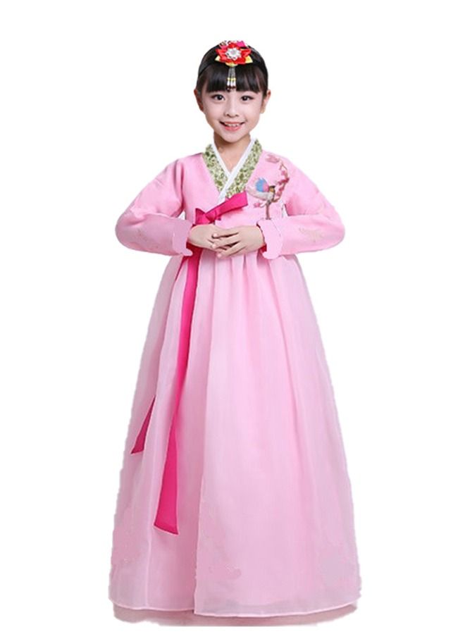 زي الهانبوك التقليدي للفتيات الكوريات بأكمام طويلة - Image 1