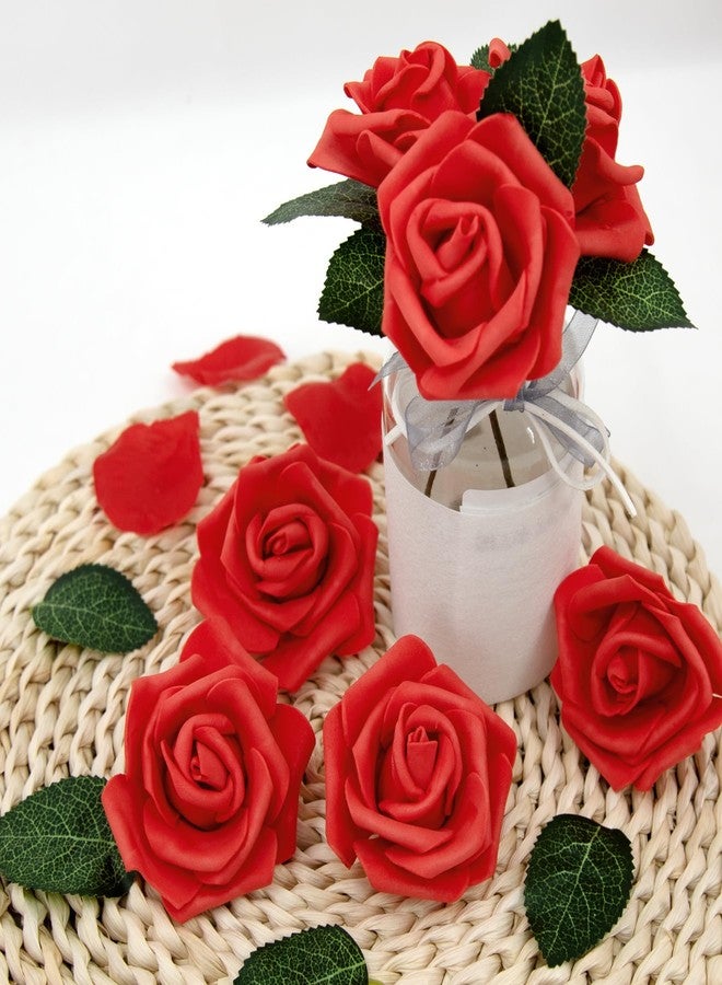 AUSTOR 200 Pcs Foam Rose Heads Artificial Flowers Bulk Foam Roses Red Artificial Roses Heads 3 inch Fake Rose Heads for Decoration Wedding Party Home DIY - Image 5
