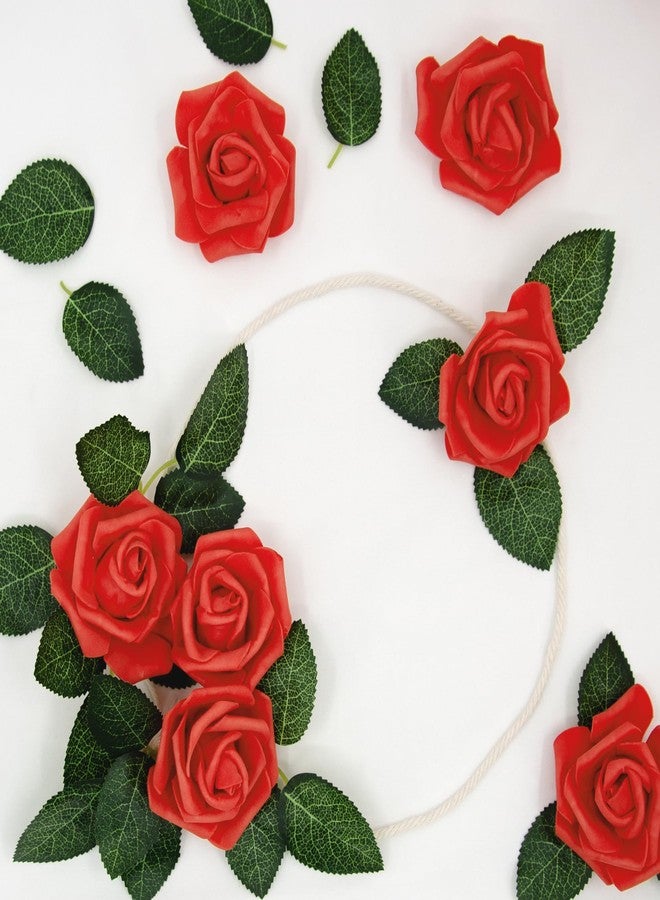 AUSTOR 200 Pcs Foam Rose Heads Artificial Flowers Bulk Foam Roses Red Artificial Roses Heads 3 inch Fake Rose Heads for Decoration Wedding Party Home DIY - Image 4