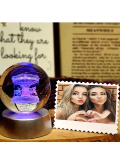 Hediyesahibi Gift Holder Personalized 3D Carousel Color Changing Light Crystal Ball  - Image 1