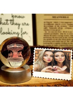 Hediyesahibi Gift Holder Personalized 3D Carousel Color Changing Light Crystal Ball  - Image 2