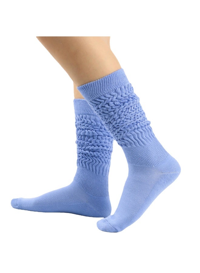 2 زوج من الجوارب الطويلة المطوية والمكدسة والجوارب الفضفاضة والجوارب الطويلة حتى الركبة للنساء والفتيات - Image 2