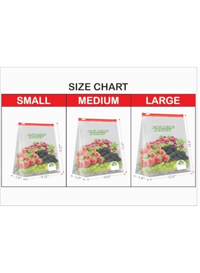 Shalimar Zip Lock Slider Bag Combo Pack – Reusable & Reclosable – 45 Bags (Small + Medium + Large) – Zip Lock/Vegetable/Fridge/Multi-Purpose Storage Bags with Slider Lock - Image 5