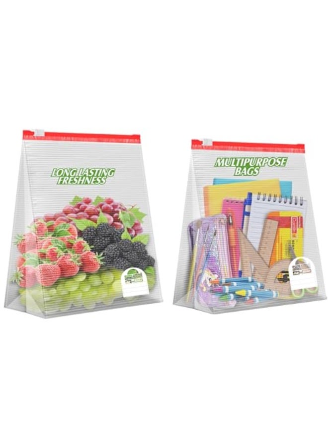 Shalimar Zip Lock Slider Bag Combo Pack – Reusable & Reclosable – 45 Bags (Small + Medium + Large) – Zip Lock/Vegetable/Fridge/Multi-Purpose Storage Bags with Slider Lock - Image 2