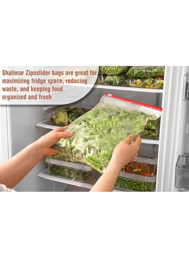 Shalimar Zip Lock Slider Bag Combo Pack – Reusable & Reclosable – 45 Bags (Small + Medium + Large) – Zip Lock/Vegetable/Fridge/Multi-Purpose Storage Bags with Slider Lock - Image 4