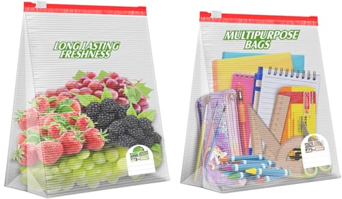 Shalimar Zip Lock Slider Bag Combo Pack – Reusable & Reclosable – 45 Bags (Small + Medium + Large) – Zip Lock/Vegetable/Fridge/Multi-Purpose Storage Bags with Slider Lock - Image 3
