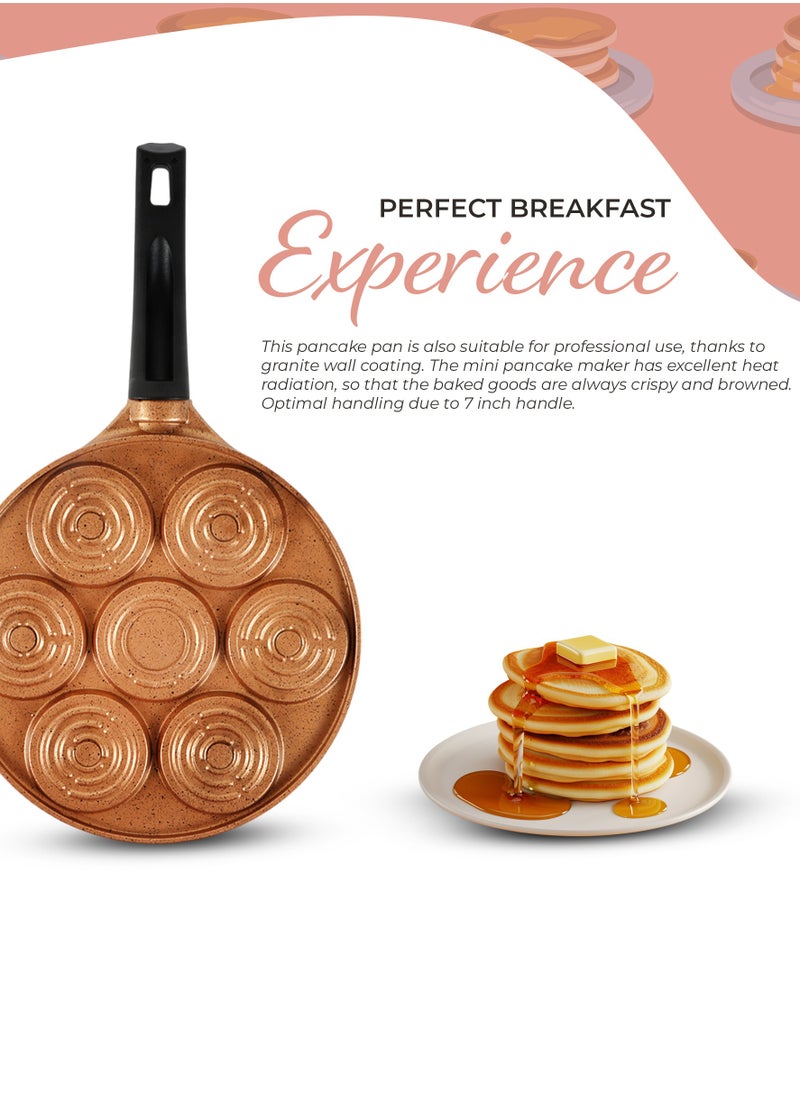 Serenk Nonstick Mini Pancakes Maker, 26cm Nonstick Bakeware, 7 Emoji Faces, Die-Cast Aluminum Granite Coated Pancake Pan, Pancake Molds for Kids – Fun Cooking Series  - Image 5