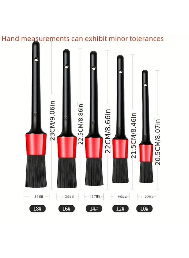 Black Car Detail Brush Set For Dashboard Vent Wheel 11 Festivals Gift - Image 3