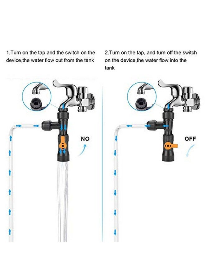 جلوجلو مغير مياه حوض السمك، محول صنبور مغير مياه الأسماك، فوهات صنبور بديلة، مضخة مع محولين للصنبور، مجموعة صمام التحكم - Image 2