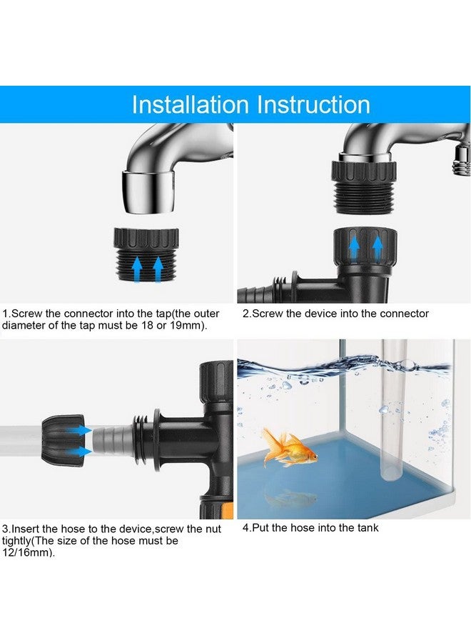 جلوجلو مغير مياه حوض السمك، محول صنبور مغير مياه الأسماك، فوهات صنبور بديلة، مضخة مع محولين للصنبور، مجموعة صمام التحكم - Image 3