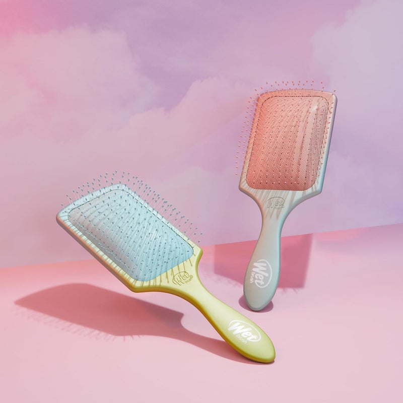 فرشاة شعر مبللة من نوع Paddle Detangler، أخضر/أزرق (تدرج Feel Good) - شعيرات IntelliFlex فائقة النعمة بتصميم AquaVent – ممتازة لعلاجات الشعر - فرشاة خالية من الألم للشعر المبلل والجاف والتالف - Image 1
