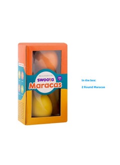 BRAINSMITH Swoora Wooden Maracas, Set Of 2 - Colourful Musical Instrument Rattle Toy For Baby And Kids (0-3 Years) - Non-Toxic, Hold And Shake Toy  - Image 4