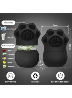 Skinside Ice Roller For Face With Scrubber | Ice Roller For Face | Face Ice Roller For Men & Women | Ice Cube Roller For Glowing Skin & Puffy Eyes | Reusable & Unbreakable (Black)  - Image 3