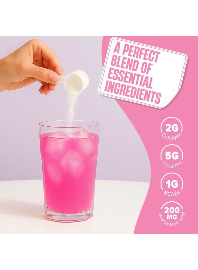 Nutrex Research Creatine for Women Booty & Beauty – Pink Lemonade | 5g Creatine, 2g Collagen, BCAAs & Hyaluronic Acid | Gluten Free, 30 Servings - Image 5