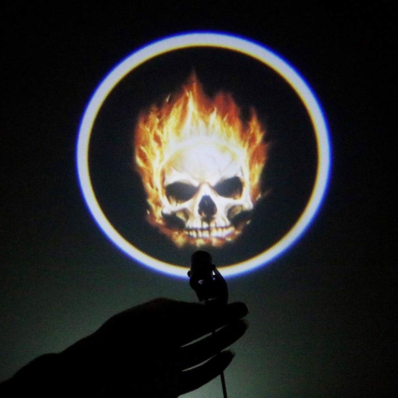 Spedy Universal Moto Logo Laser Projector Ghost Rider Flaming Skull Fog Lamp Refit Motorcycle 3D LED Logo Light Tail Lighting Tidytns_5 - Image 1