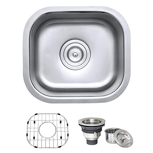 Ruvati 13" by 15" Inch RVM4136 Undermount Bar Sink - 16 Gauge Stainless Steel Kitchen Sink Single Bowl with Brushed Finish hides scratches, Easy-to-Clean Undermount kitchen Sink - Image 1