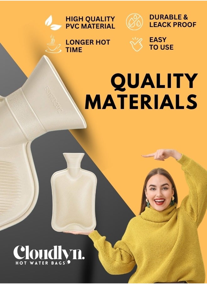 Cloudlyn Cloudlyn 2L water capacity hot water rubber bag with plush cover  for cramps and pain relief classic style grey  - Image 5