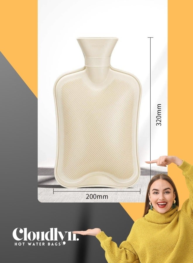 Cloudlyn 2L water capacity hot water rubber bag with plush cover  for cramps and pain relief classic style grey - Image 4