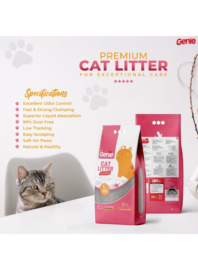 جيني رمل قطط جيني ممتاز متكتل (6.3 لتر) – برائحة بودرة الأطفال | تحكم قوي بالروائح، خالٍ من الغبار، انتعاش طويل الأمد - Image 3