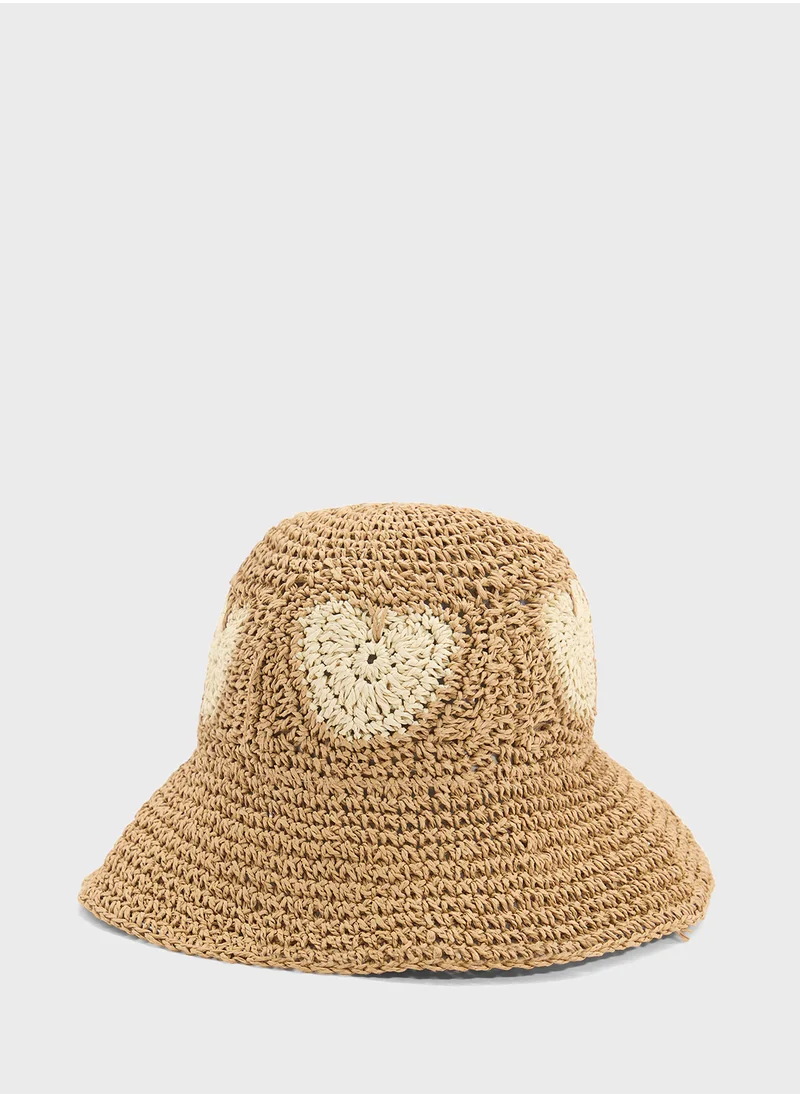 جينجر Heart Motif Raffiahat