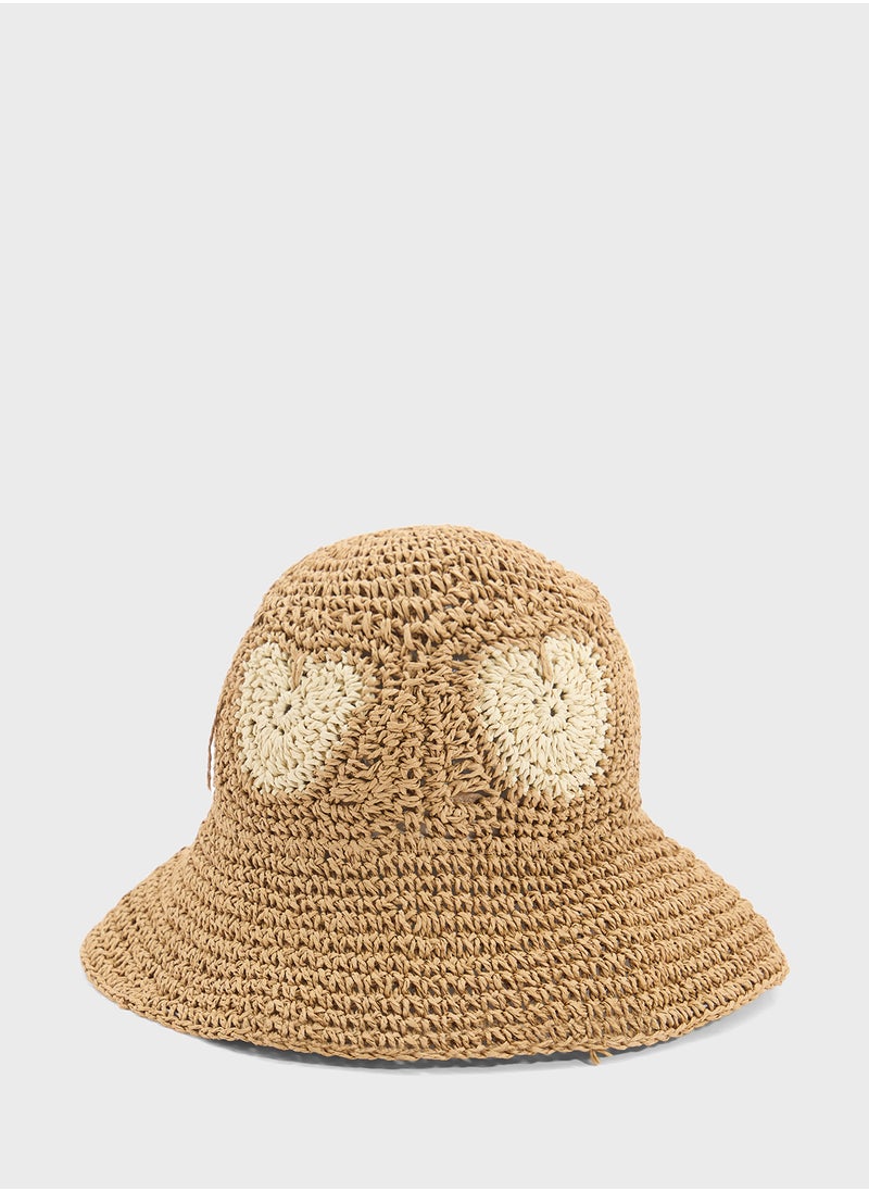 Ginger Heart Motif Raffiahat  - Image 2