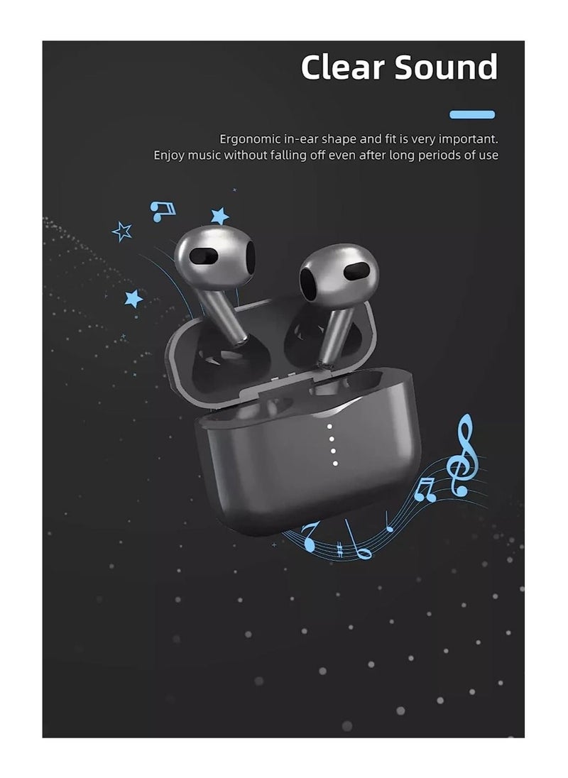 Generic - Bluetooth Earphone 5.3, Dual Mic ENC Headphones Noise cancellation HD Calls, Touch Control earbuds, Long Playback Battery (Silver Frost) - Image 1