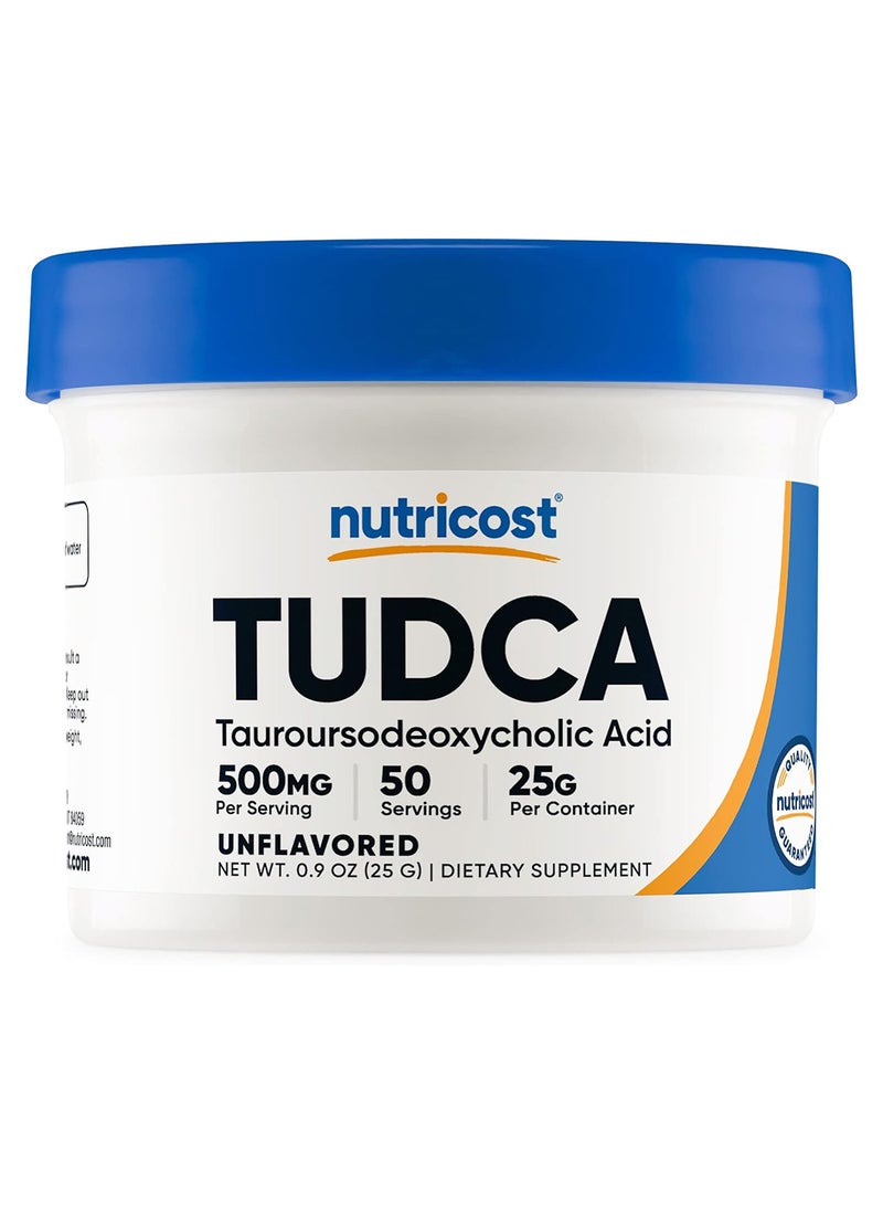 Nutricost Tudca Powder 25 Grams Tauroursodeoxycholic Acid - Image 1