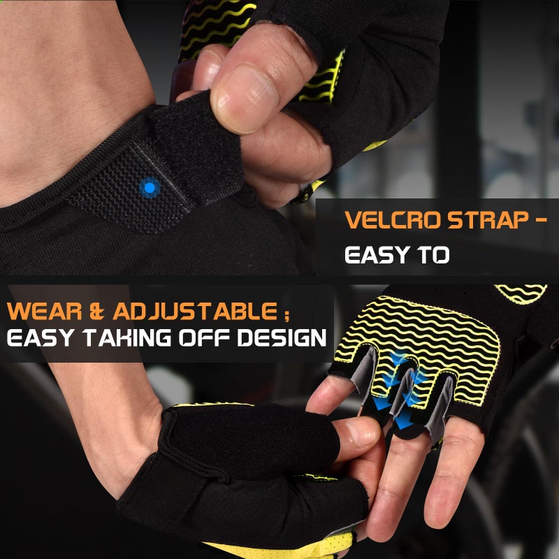 Sunnex Gym Gloves - Fingerless, Breathable Fitness Gloves for Weightlifting, Sports Training - Image 4