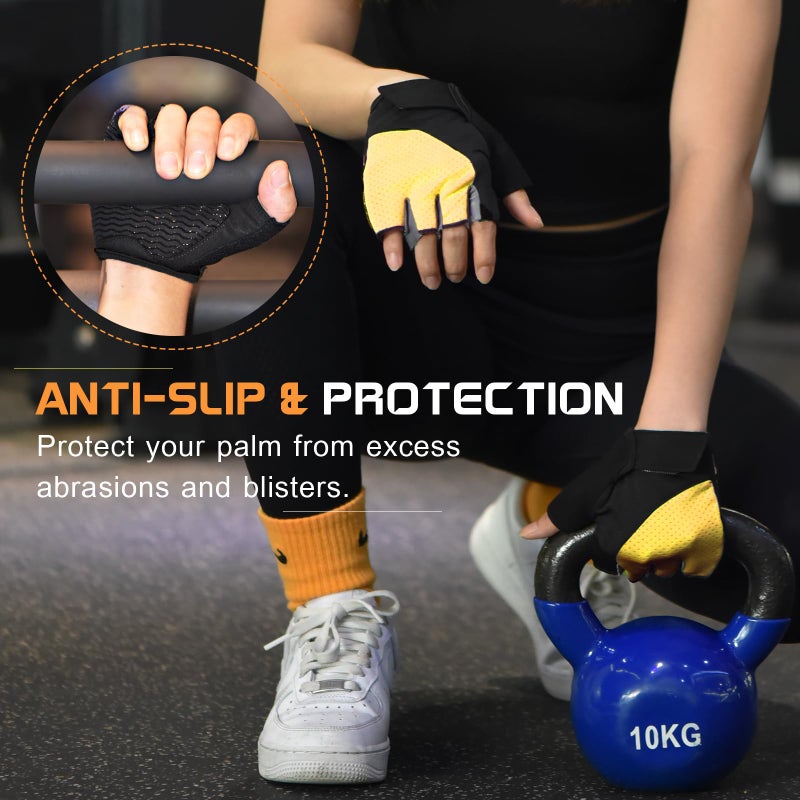 Sunnex Gym Gloves - Fingerless, Breathable Fitness Gloves for Weightlifting, Sports Training - Image 5