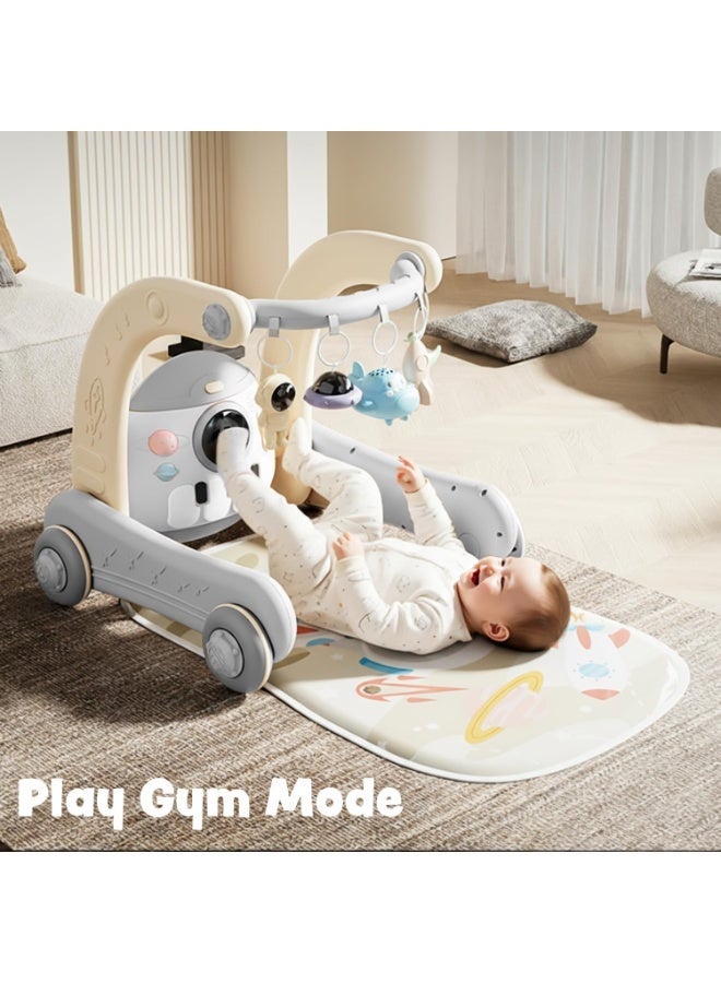 Baybee 4 in 1 Musical Baby Activity Walker & Convertible Play Gym | Push Walker with Piano, Lights, Rattles & Tummy Time Mat | Foldable Newborn to Toddler Toy for 0-36 Months Boys & Girls Pink - Image 1