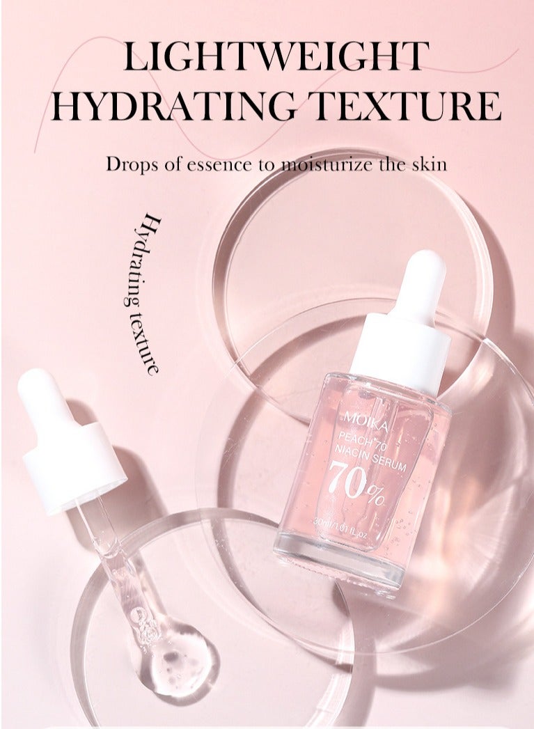 MOIKA Peach 70 Niacin Serum 30ml, Brightening Facial Serum with Bifida Ferment, Lightweight Hydrating Formula to Fade Acne Marks, Even Skin Tone, Minimize Pores - Non-Greasy, Fast-Absorb  - Image 4