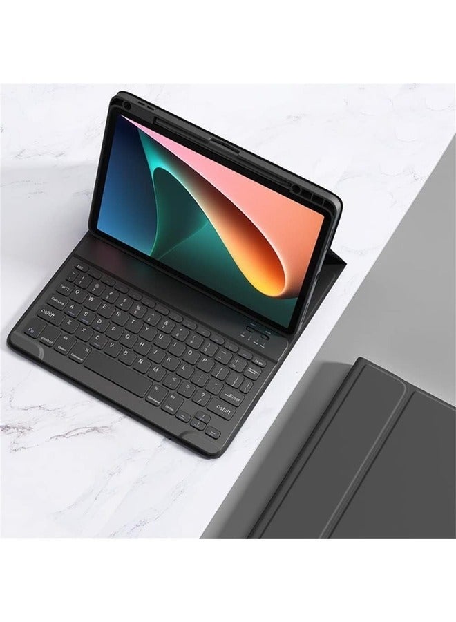 MUNTAQI Magnetic Keyboard Case for iPad 9th/8th/7th Gen & Air 3/Pro 10.5 - Detachable Bluetooth Keyboard with Smart Folio Cover and Pencil Holder (Black) - Image 1