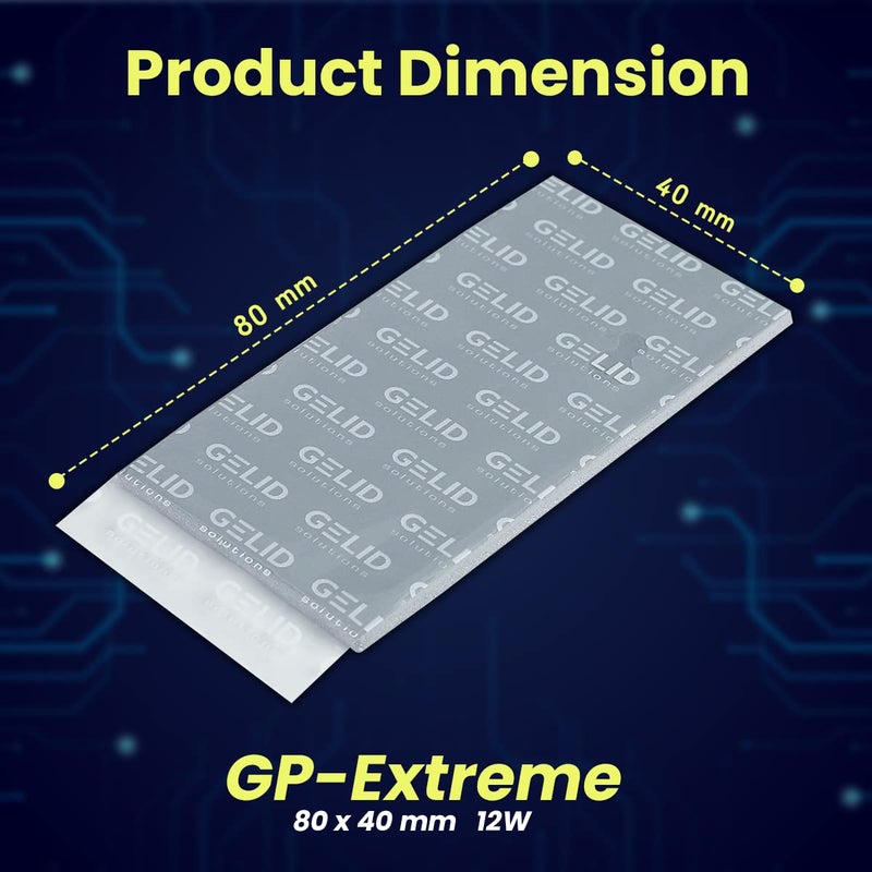 Gelid Solutions GP-EXTREME Thermal Pad 80x40x0.5mm - High Thermal Conductivity - Image 3