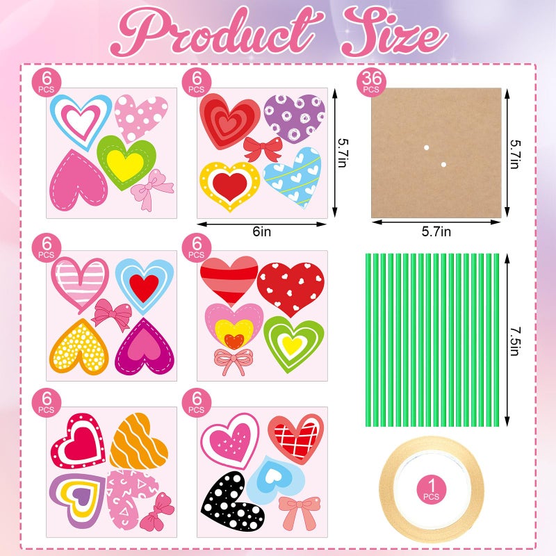 Motipuns 36 Set Valentine's Day Flower Bouquet Craft Kit Spring DIY Flower Paper Crafts Colorful Bouquets Make Your Own Thankful Gifts for Spring Handmade Project Home Activities - Image 3