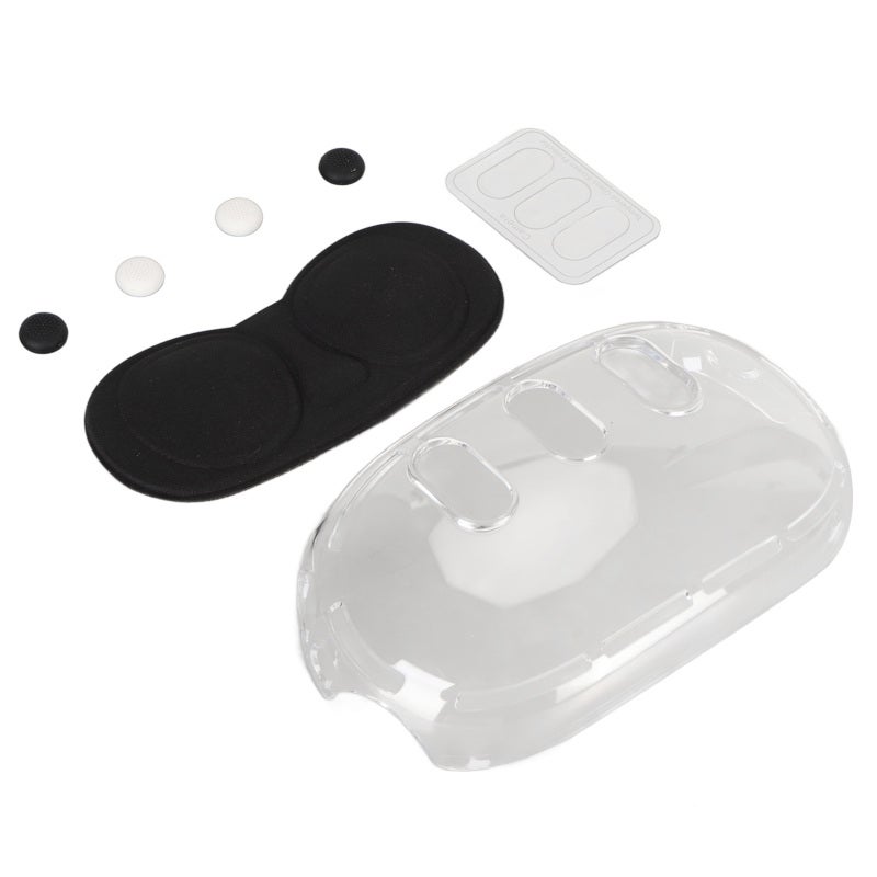VR Headset Protective Shell Cover Transparent with Protective Lens Cover - Tempered Glass Lens Protectors Joystick Anti Skid Caps for Meta Quest 3 - Image 5