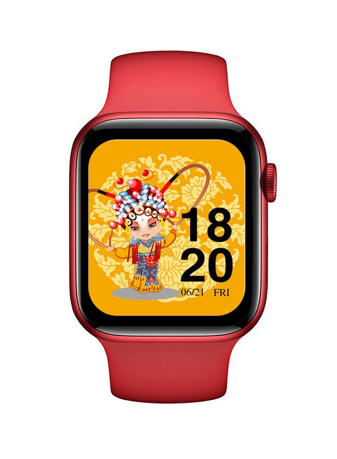 FitPro Full Screen Series 6 Smart Watch With Space Aluminum Case Red - Image 1