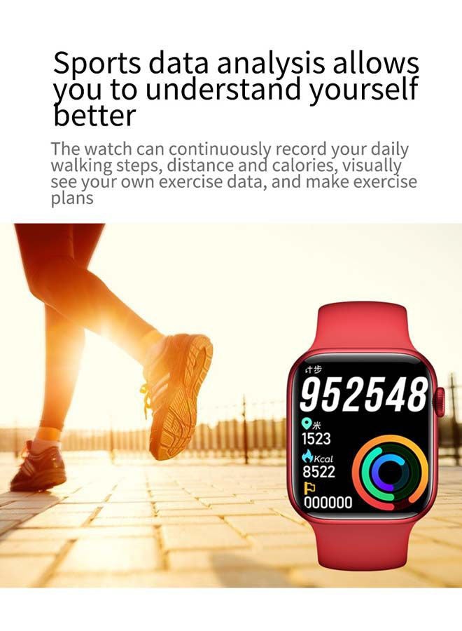 FitPro Full Screen Series 6 Smart Watch With Space Aluminum Case Red - Image 3