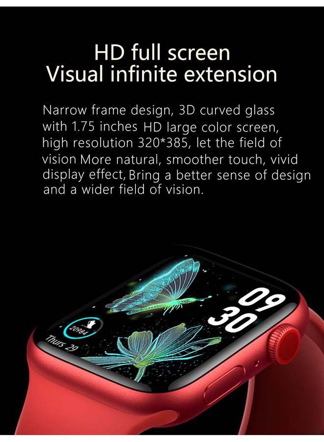 FitPro Full Screen Series 6 Smart Watch With Space Aluminum Case Red - Image 4