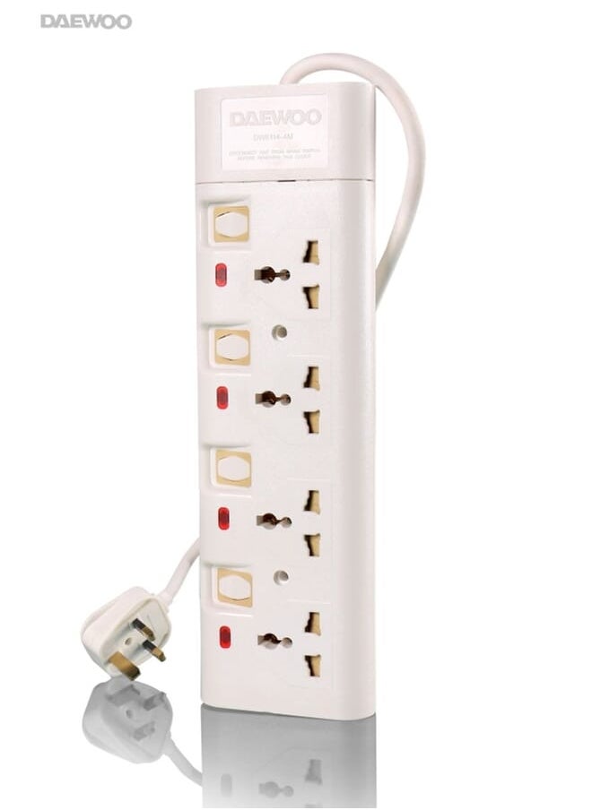 OSHTRACO 2-In-1 Extension Socket With Adapter White 