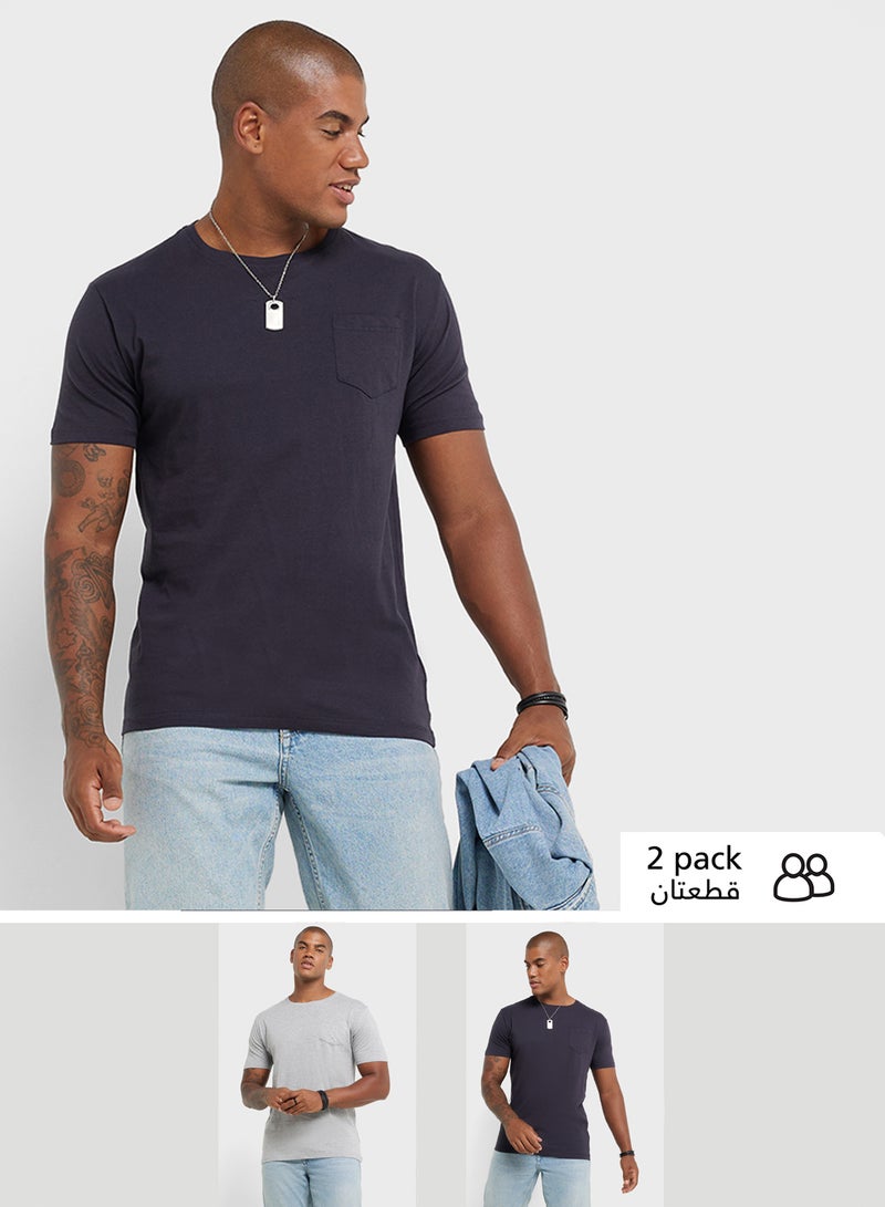 برايف سول عبوة من 2 تي شيرت بجيوب - Image 1