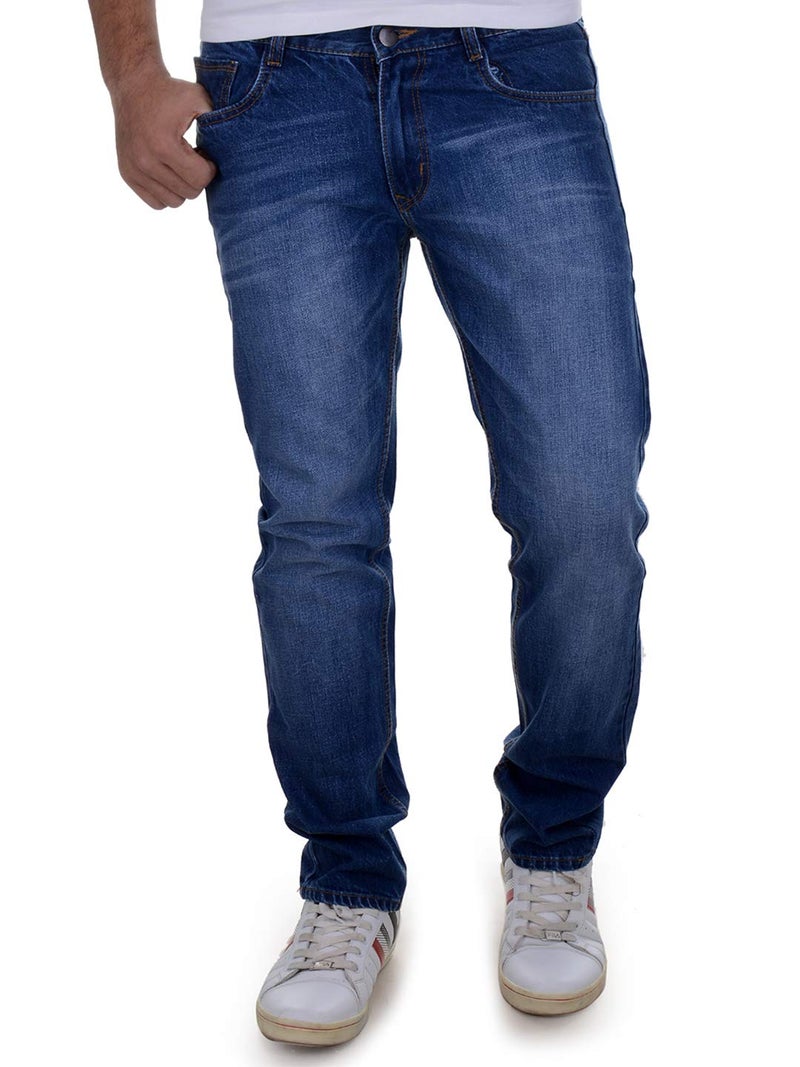 Ben Martin Men's Slim Fit Stretchable 36 Size Dark Blue Cotton Denim Jeans Pant for Men, JJ3-20 - Image 1